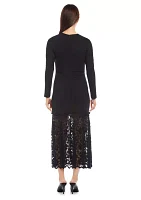 Women's Contrast Lace Column Dress