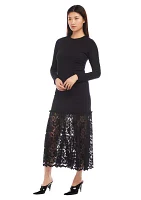 Women's Contrast Lace Column Dress