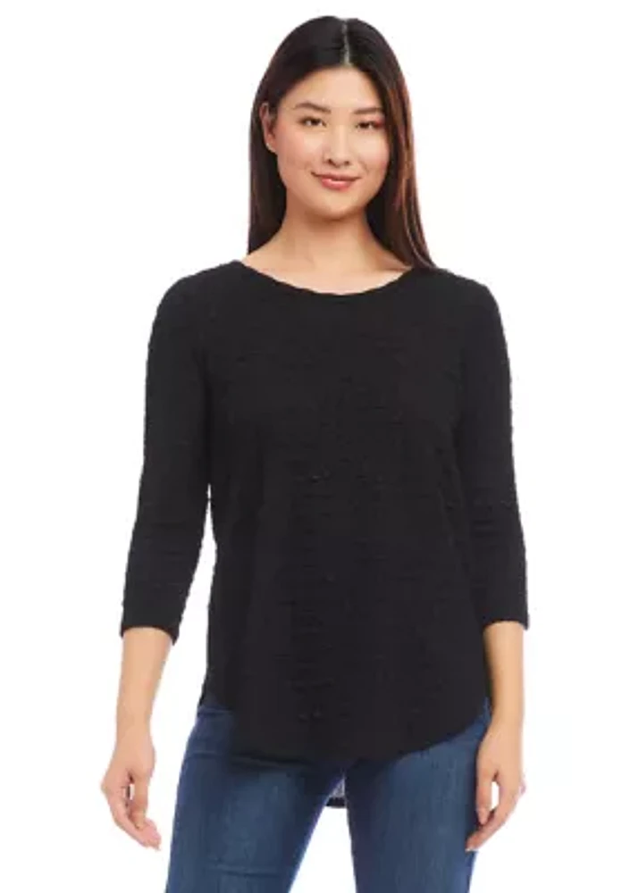 Women's 3/4 Sleeve Shirttail Top