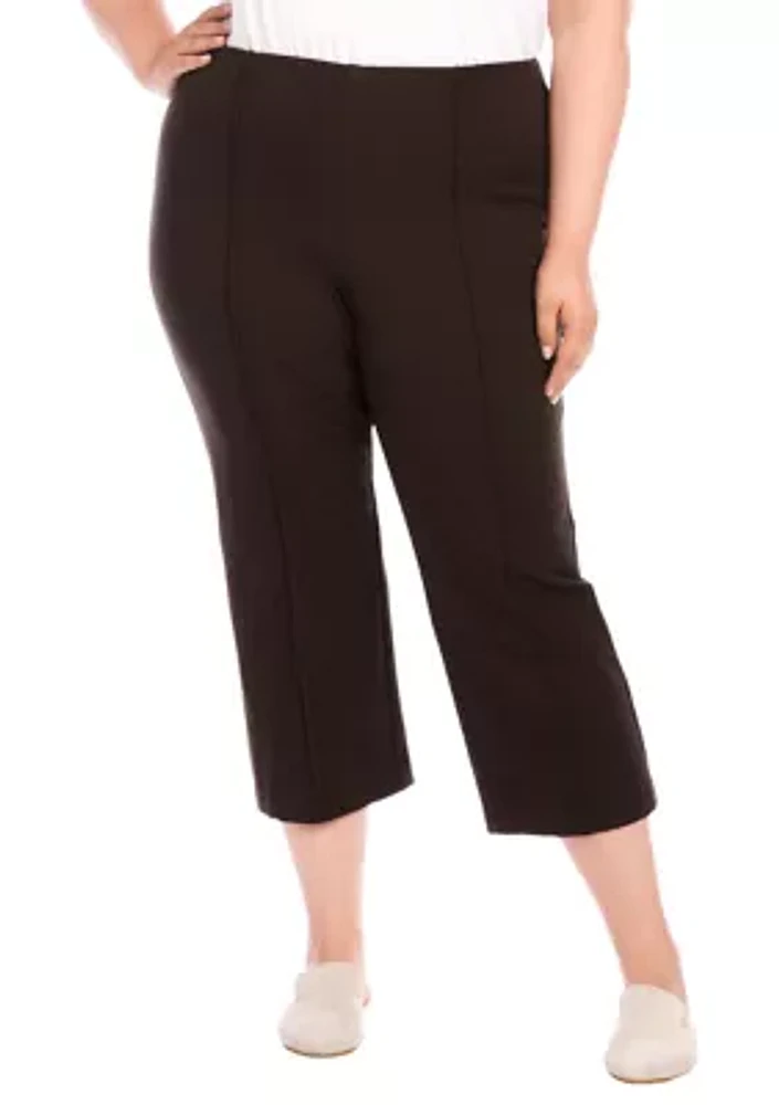 Plus Cropped Pintuck Pants