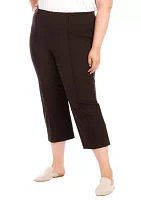 Plus Cropped Pintuck Pants