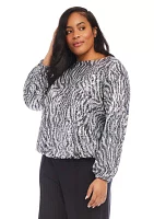 Plus Sequin Boatneck Top