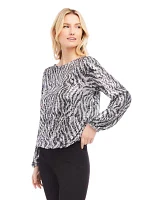 Women's Sequin Boat Neck Top