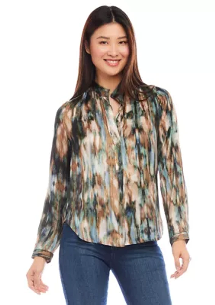 Women's Long Sleeve Placket Top