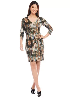 Petite 3/4 Sleeve Sheath Dress