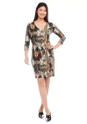 Women's 3/4 Sleeve Sheath Dress