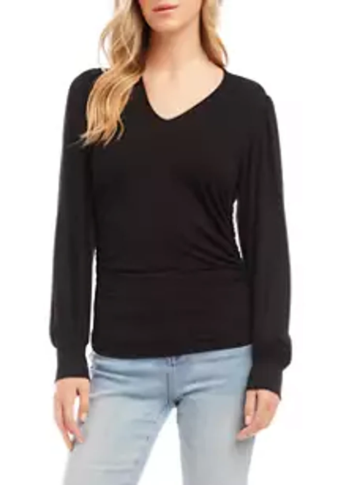 Karen Kane Women's Shirred V-Neck Top