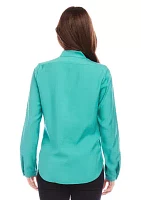 Women's Long Sleeve Placket Top