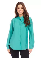 Women's Long Sleeve Placket Top