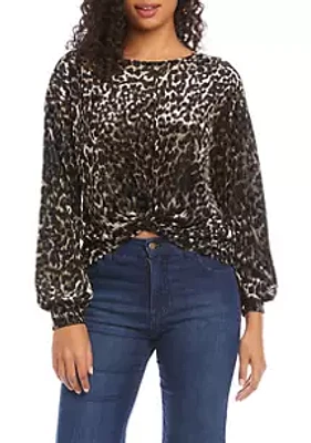 Karen Kane Women's Velvet Burnout Twist Front Top