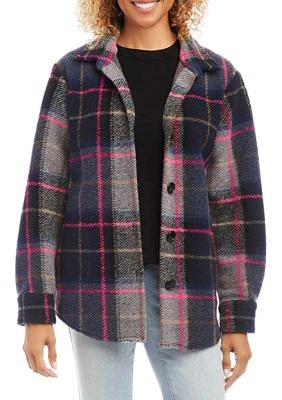 Women's Plaid Shirt Jacket