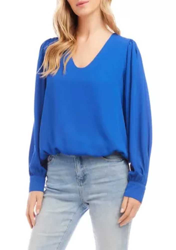 Petite Long Puff Sleeve Top