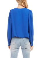 Petite Long Puff Sleeve Top