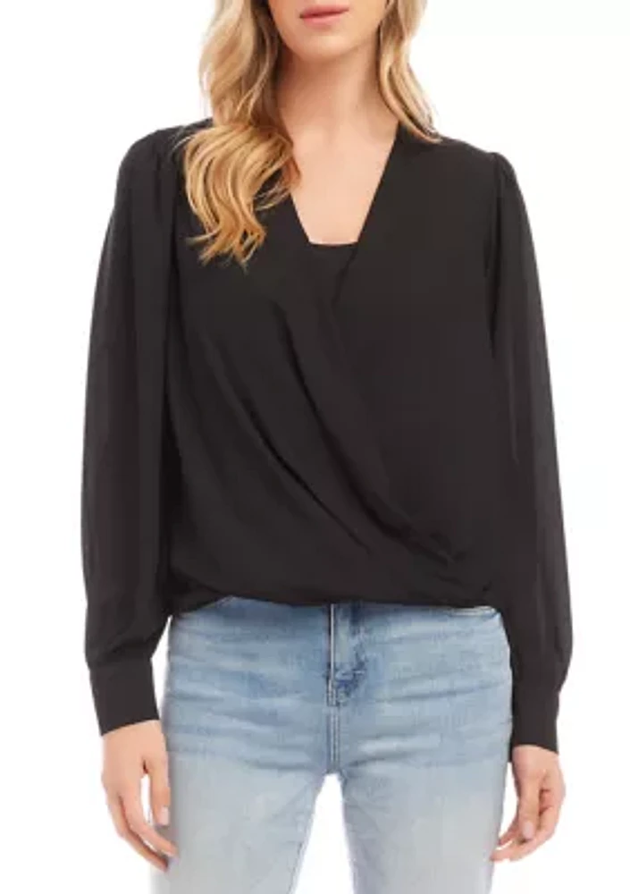 Petite Drape Front Top