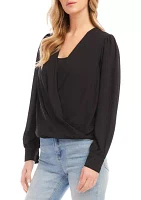 Petite Drape Front Top