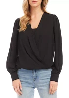 Petite Drape Front Top