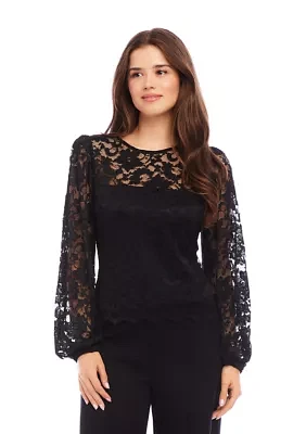 Women's Blouson Sleeve Lace Top