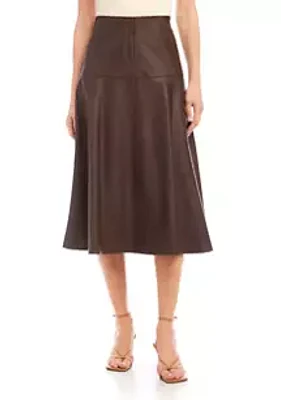Karen Kane Women's Vegan Leather Midi Skirt