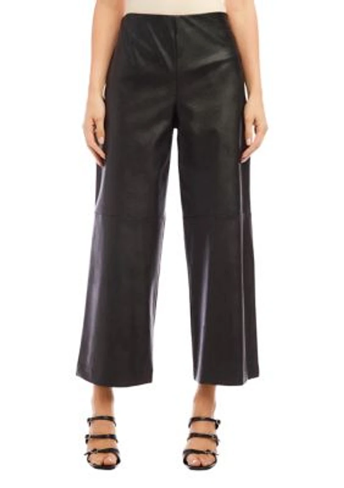 Women's Cropped Vegan Leather Pants