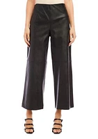 Women's Cropped Vegan Leather Pants