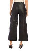 Women's Cropped Vegan Leather Pants