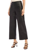 Women's Cropped Vegan Leather Pants