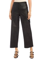 Women's Cropped Vegan Leather Pants