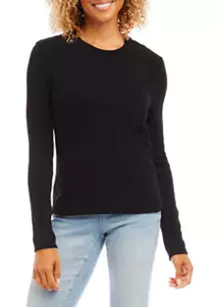 Karen Kane Women's Long Sleeve Crew Neck Top