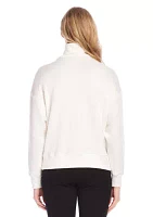 Women's Faux Wrap Turtleneck Top