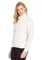 Women's Faux Wrap Turtleneck Top