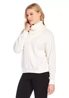 Women's Faux Wrap Turtleneck Top