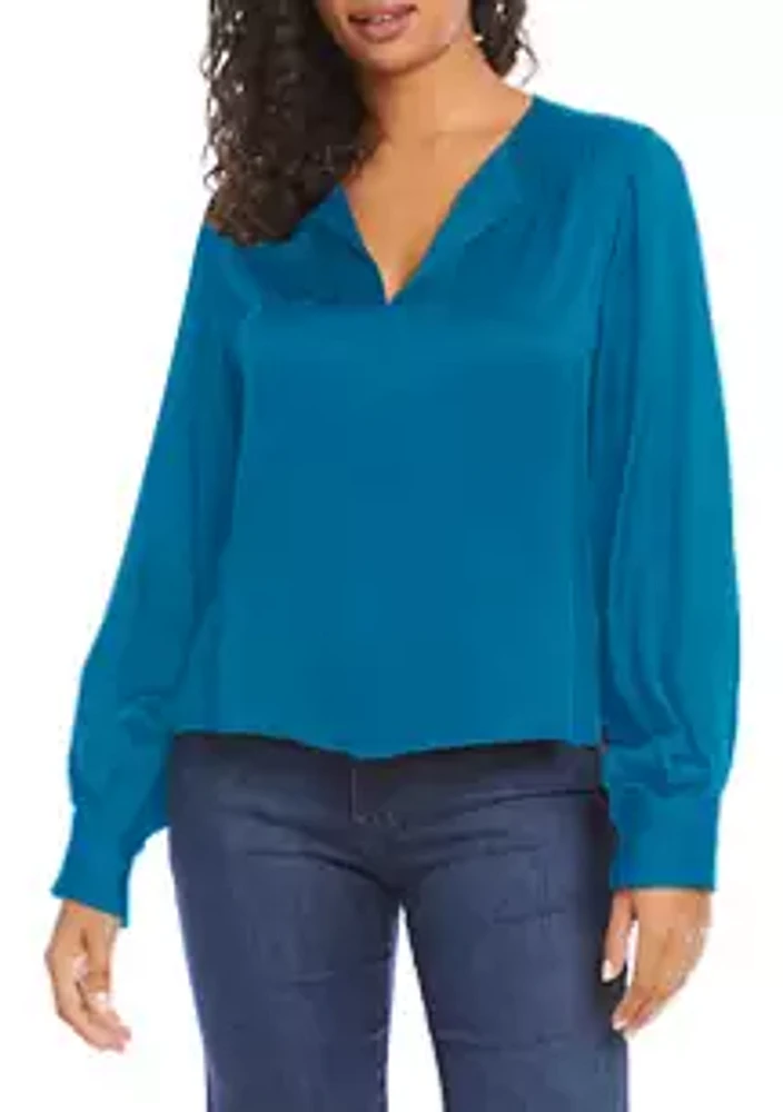 Karen Kane Women's Shirred Blouson Sleeve Top