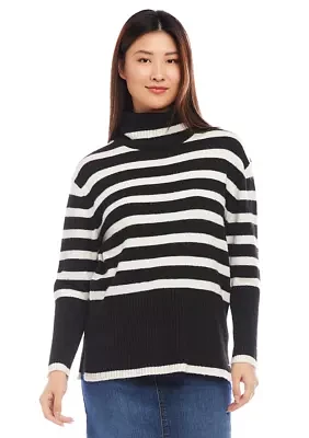 Women's Stripe Turtleneck Sweater