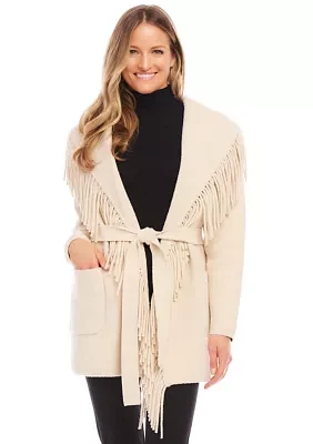 Belted Fringe Jacket