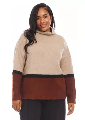 Plus Color Block Sweater