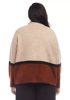 Plus Color Block Sweater