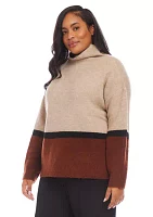 Plus Color Block Sweater