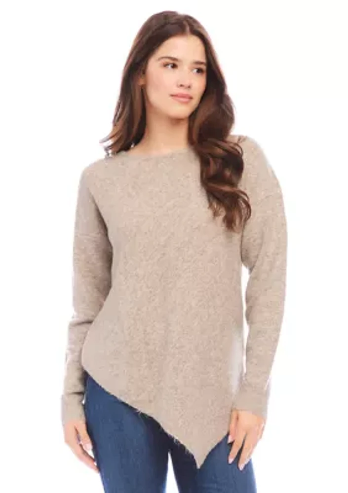 Petite Asymmetric Hem Sweater