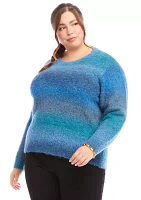 Plus Ombré Boucle Sweater