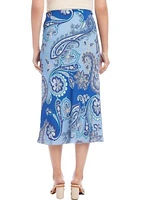 Women's Bias Cut Printed Midi Skirt