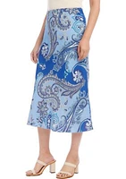 Women's Bias Cut Printed Midi Skirt