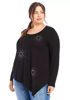 Plus Embellished Asymmetric Top