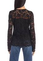 Women's Scalloped Hem Lace Top