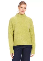 Petite Mock Neck Bouclé Sweater