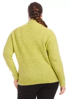 Plus Mock Neck Boucle Sweater