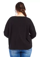 Plus 3/4 Sleeve Boatneck Top