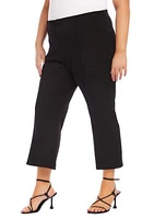 Plus Cropped Pintuck Pants