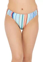 La Blanca Sunset Stripe Side Shirred Hipster Swim Bottoms