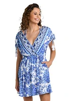 Beyond the Pacific V-Neck Swim Dress Coverup