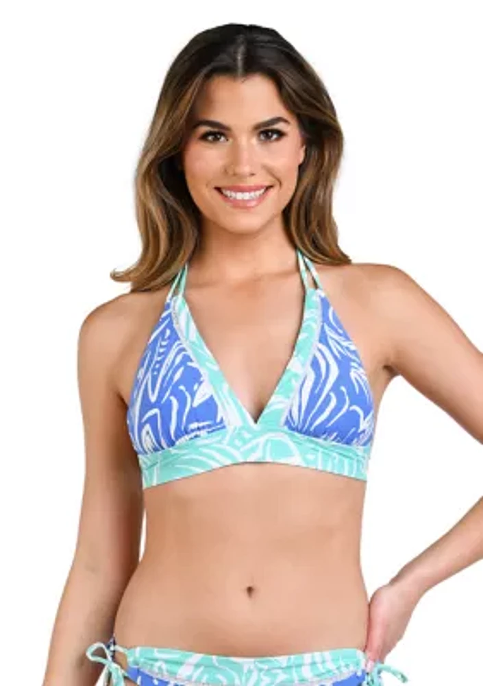 Beachside Bay Banded Halter Swim Bra Top